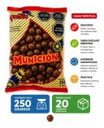 Munición Clasica bolitas de chocolate 250 g Ex-Inco caja 20 bolsas